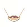 ROSE GOLD 14K LIPS NECKLACE WITH RUBBINS