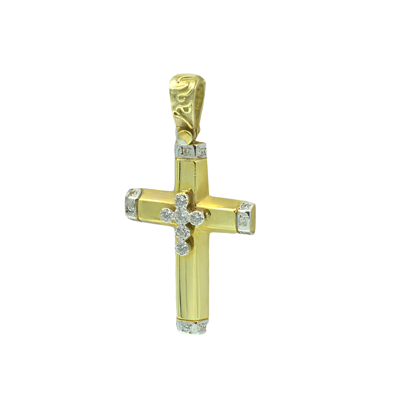 GOLD 14K CROSS WITH ZIRGON FOR WOMAN