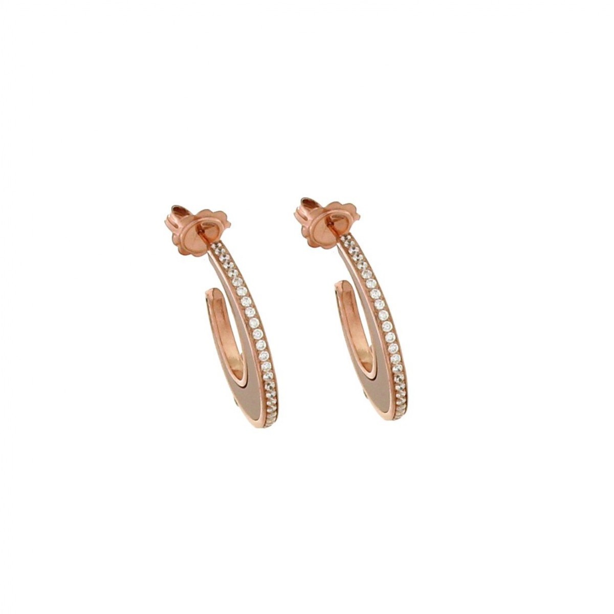 SILVER EARINGS PING GOLD WITH STONES VERITA TRUE LUXURY