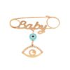 GOLD 14K BABY PIN NECKLACE WITH DIAMONDS