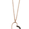 ROSE GOLD 14K NECKLACE HEART WITH BLACK DIAMONDS