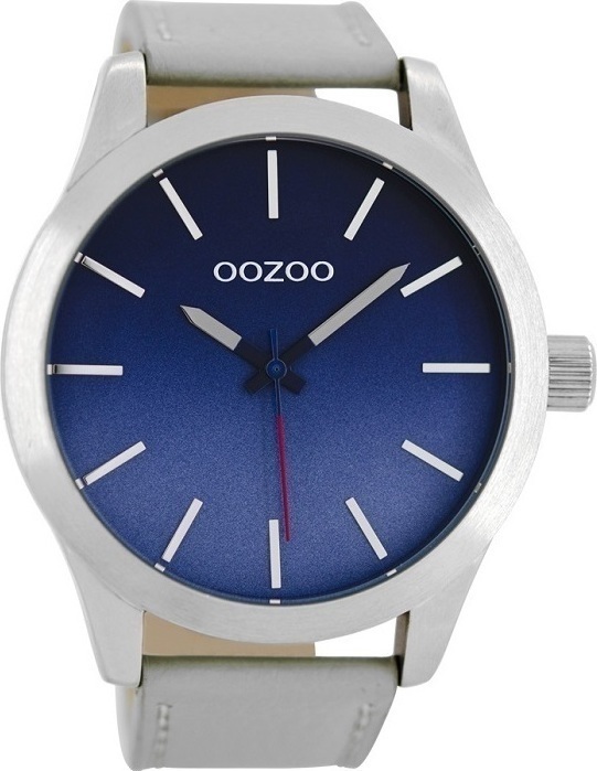 OOZOO WATCH TIMEPIECES XXL WHITE LEATHER STRAP