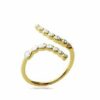 OXFORD STREET BRASS GOLD PLATED RING WITH STRAS