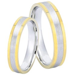 WHITE AND GOLD 14K WEDDING RINGS DEKAGOLD