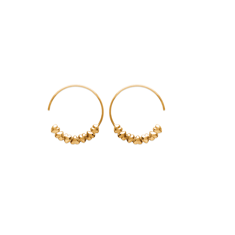OXFORD STREET BRASS EARINGS GOLD PLATED HEARTS