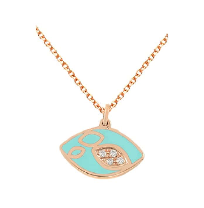 ROSE GOLD 14K NECKLACE WITH DIAMONDS