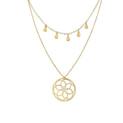GOLD NECKLACE 14K DOUBLE LAYER 46923