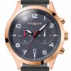 VOGUE WATCH GREY LEATHER STRAP CHRONOGRAPH