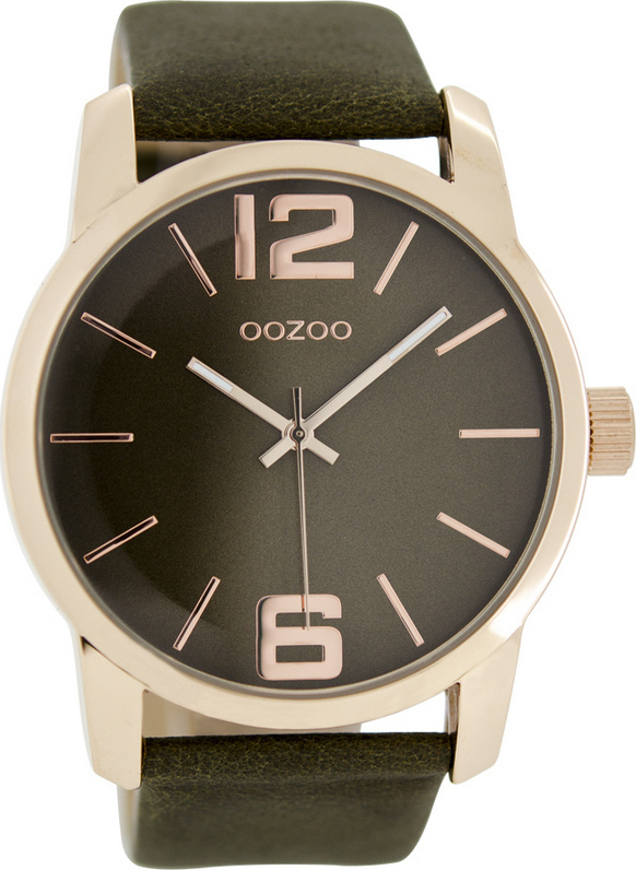 OOZOO WATCH BROWN LEATHER STRAP XXL
