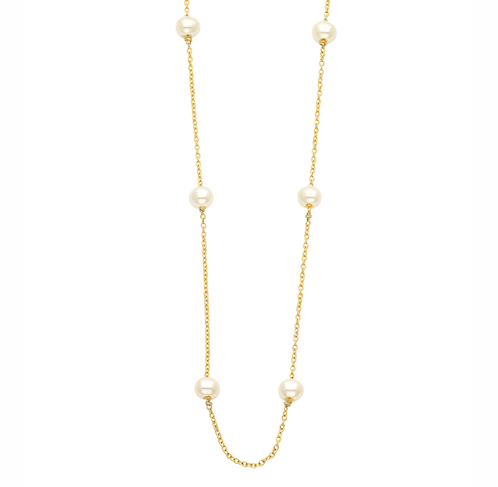 GOLD 14K NECKLACE WITH PEARLS XK156600