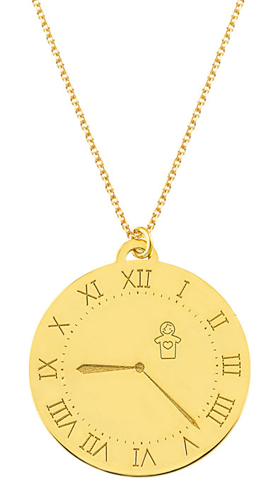GOLD 14K NECKLACE WATCH