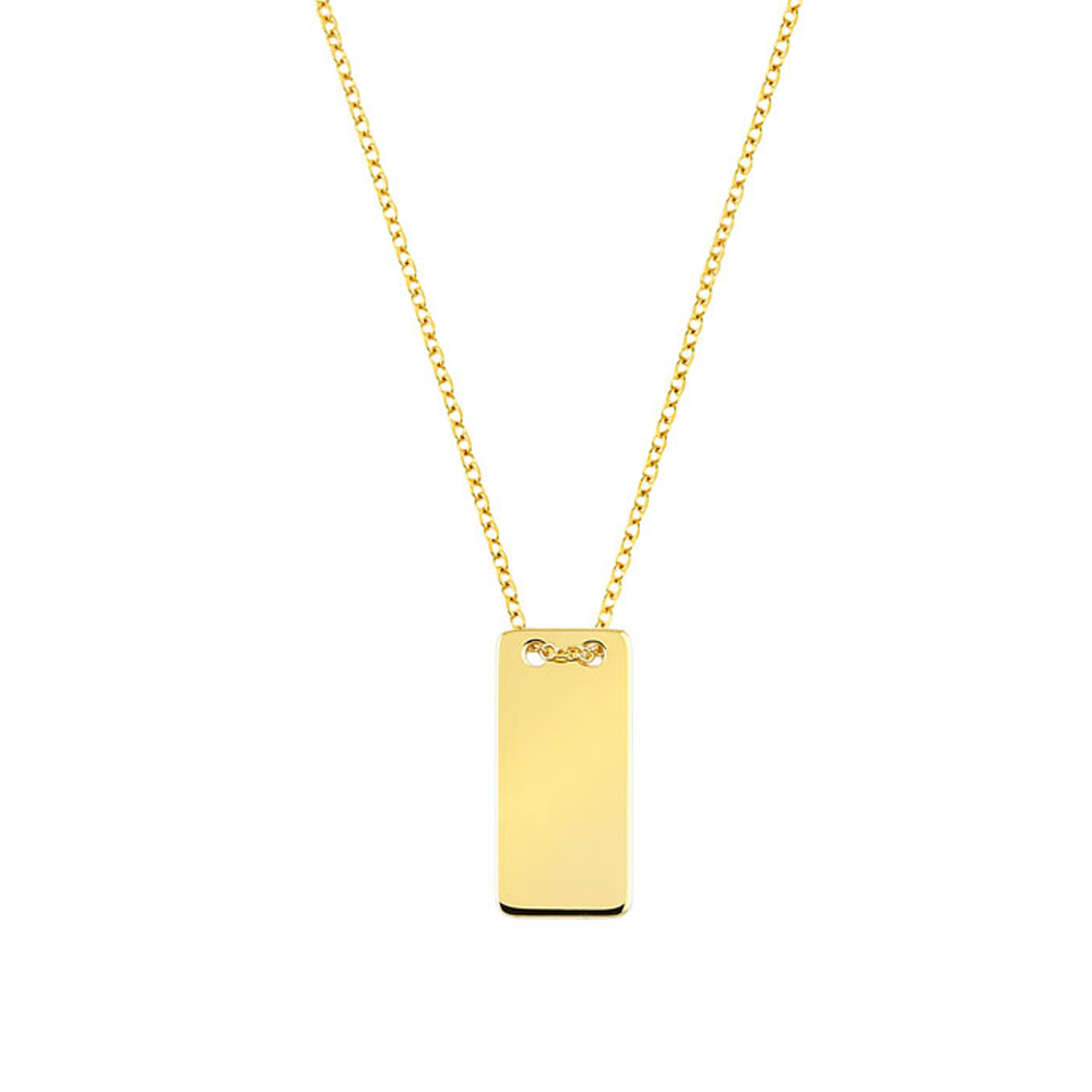 GOLD 14K NECKLACE WITH GOLD PLAQUE