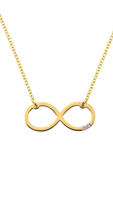 GOLD 14K NECKLACE INFINITY WITH DIAMONDS
