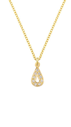 GOLD 14K NECKLACE DROP WITH DIAMONDS