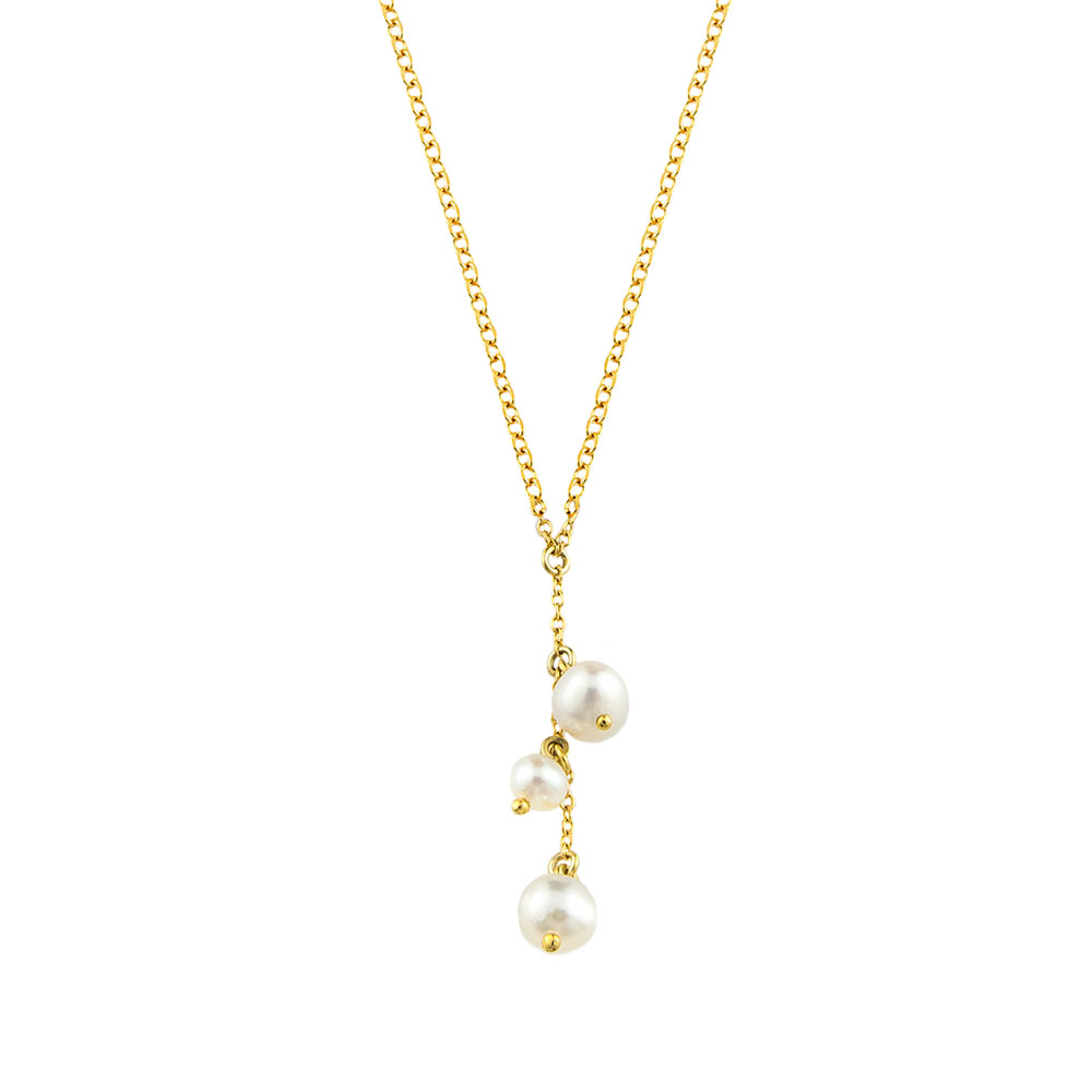 GOLD 14K NECKLACE WITH PEARLS XK469700