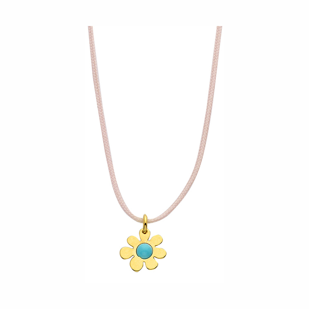 GOLD 14K NECKLACE CORD FLOWER
