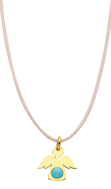 GOLD 14K CORD NECKLACE WITH ANGEL