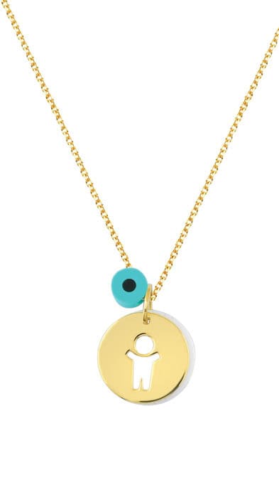 GOLD 14K NECKLACE BOY WITH CORIAN