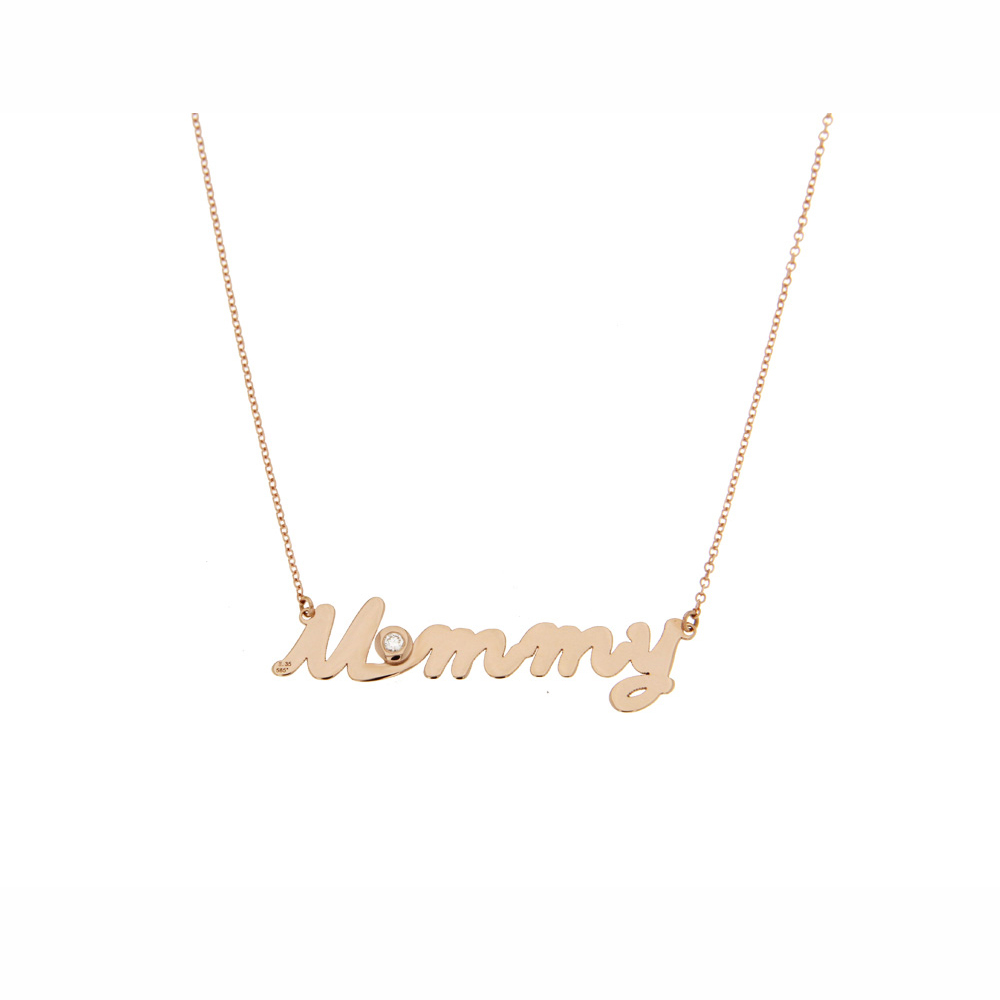 ROSE GOLD 14K NECKLACE MOMMY WITH DIAMOND