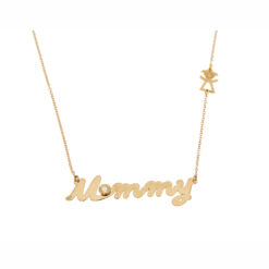 GOLD 14K NECKLACE MOMMY WITH DIAMOND