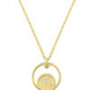 GOLD 14K CIRCLE NECKLACE WITH DIAMONDS