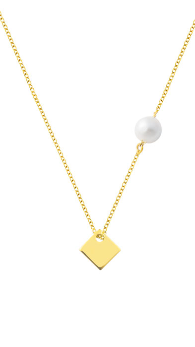 GOLD 14K NECKLACE WITH PEARL