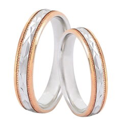 WHITE AND PINK GOLD 14K WEDDING RINGS