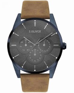 S.OLIVER WATCH GENTS BROWN LEATHER STRAP