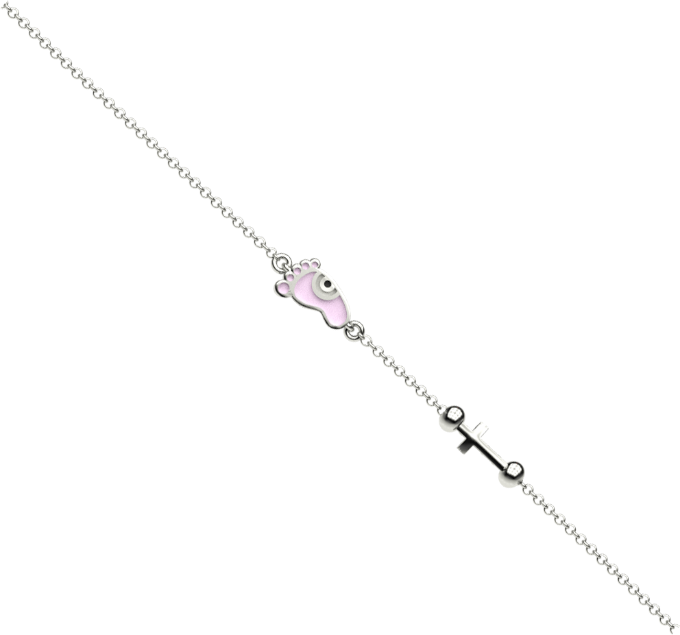BABY GIRL CHAIN SILVER (925) WITH BABY FEET