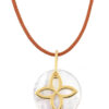 GOLD 14K NECKLACE CROSS WITH CORD XK4662MO