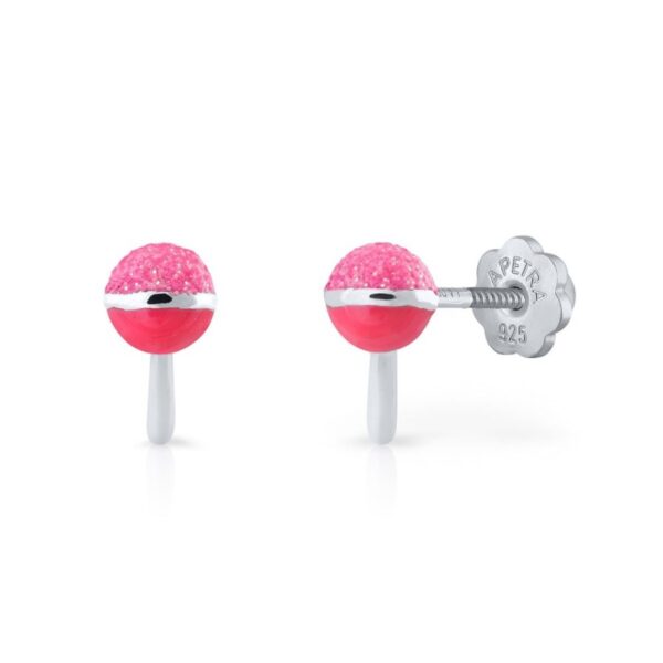 ΑΣΗΜΕΝΙΑ ΠΑΙΔΙΚΑ ΣΚΟΥΛΑΡΙΚΙΑ (925) ΚΑΡΦΩΤΑ ROUND LOLLIPOPS ΜΕ ΣΜΑΛΤΟ