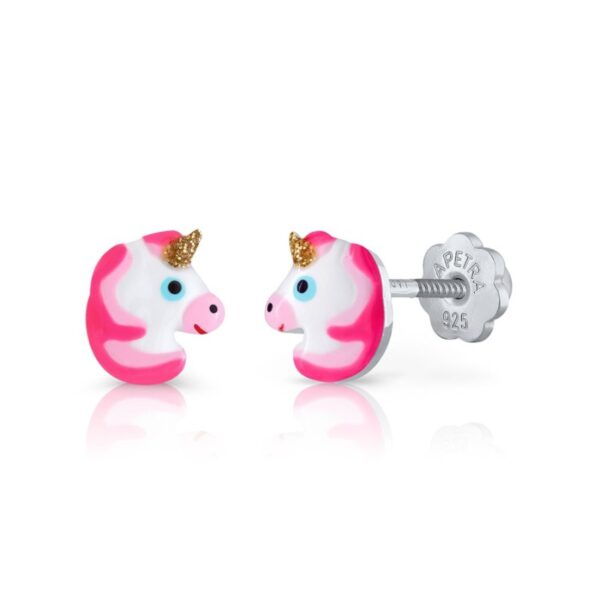 ΑΣΗΜΕΝΙΑ ΠΑΙΔΙΚΑ ΣΚΟΥΛΑΡΙΚΙΑ (925) ΚΑΡΦΩΤΑ UNICORN HEADS ΜΕ ΣΜΑΛΤΟ