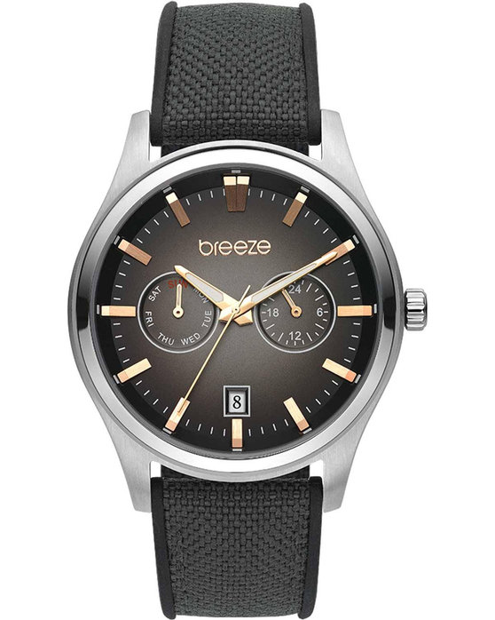 BREEZE WATCH STANDOUT BLACK COMBINED MATERIALS STRAP 2014112452.1