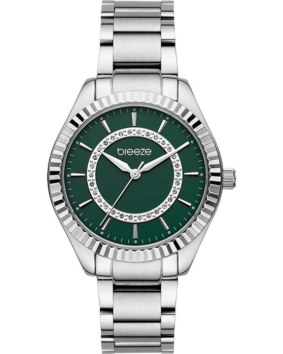 BREEZE WATCH MAGNIFICENT SWAROVSKI SILVER STAINLESS STEEL BRACELET 2013612471.6