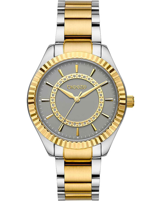 BREEZE WATCH MAGNIFICENT SWAROVSKI TWO TONE STAINLESS STEEL BRACELET 2013712471.7
