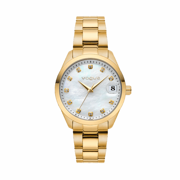 VOGUE WATCH REINA MEDIUM CRYSTALS GOLD STAINLESS STEEL BRACELET