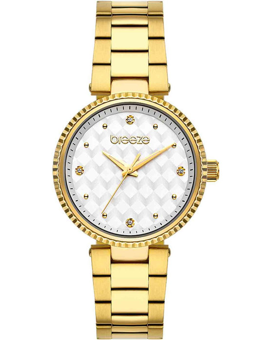 BREEZE WATCH BOSSY CRYSTALS GOLD STAINLESS STEEL BRACELET 212341.1