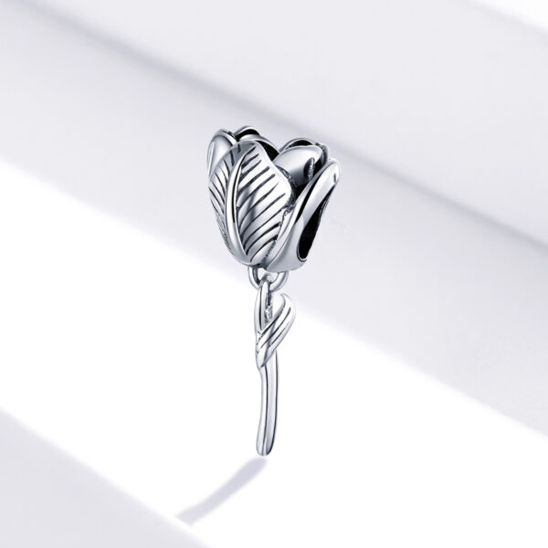 ΑΣΗΜΕΝΙΟ CHARM (925) "SILVER FLOWER" ΜΕ ΖΙΡΓΚΟΝ