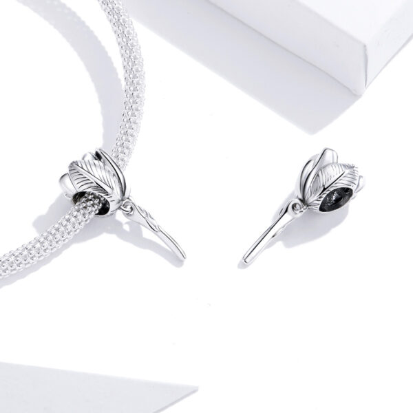 ΑΣΗΜΕΝΙΟ CHARM (925) "SILVER FLOWER" ΜΕ ΖΙΡΓΚΟΝ