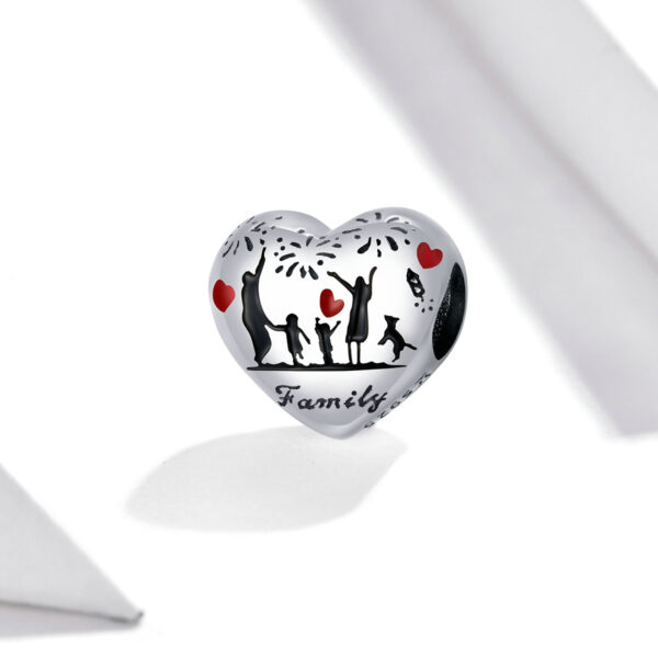 ΑΣΗΜΕΝΙΟ CHARM (925) FAMILY WITH FIREWORKS