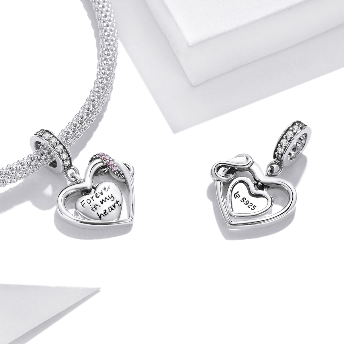 ΑΣΗΜΕΝΙΟ CHARM (925) FOREVER IN MY HEART-INFINITY ΜΕ ΖΙΡΓΚΟΝ - Image 3