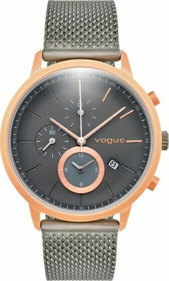 VOGUE WATCH UNISEX CHRONOGRAPH GREY STAINLESS STEEL BRACELET 55085.1