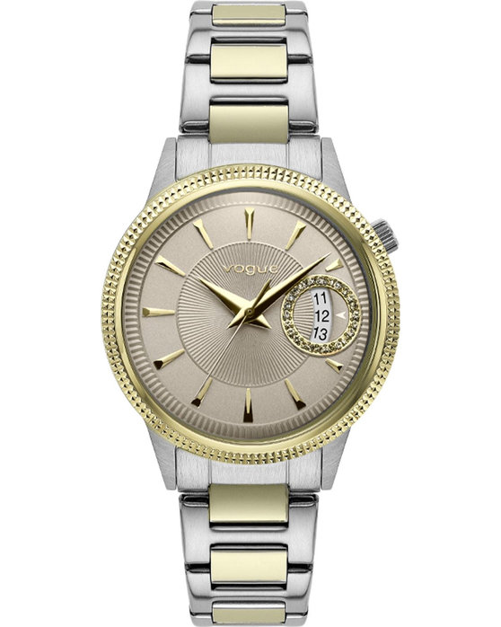 VOGUE WATCH MARSEILLE CRYSTALS TWO TONE STAINLESS STEEL BRACELET 611461