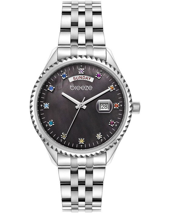 BREEZE WATCH GLACIER SWAROVSKI SILVER STAINLESS STEEL BRACELET