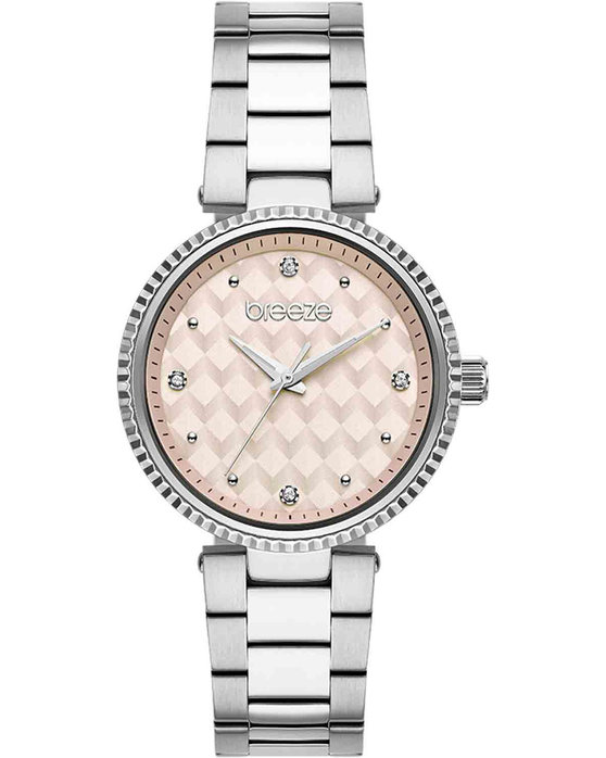 BREEZE WATCH BOSSY CRYSTALS SILVER STAINLESS STEEL BRACELET 612341.4