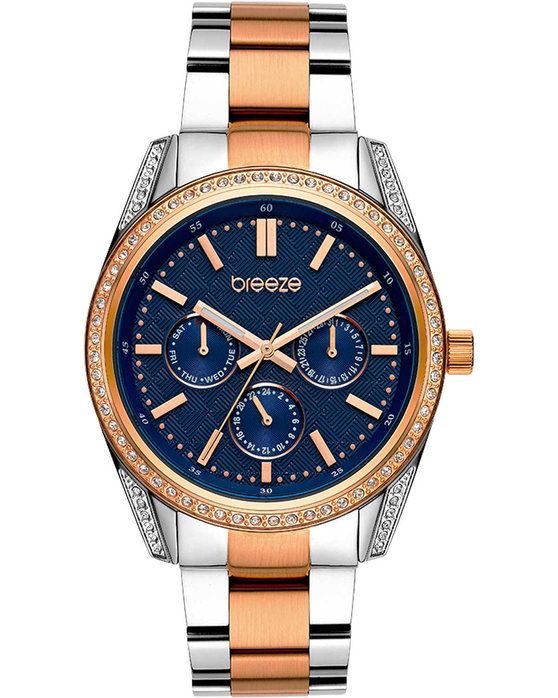 BREEZE WATCH FLORIS CRYSTALS TWO TONE STAINLESS STEEL BRACELET 712201.3