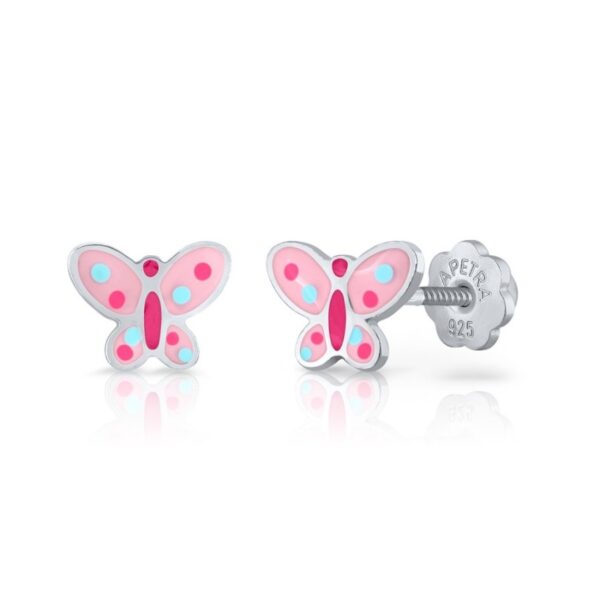ΑΣΗΜΕΝΙΑ ΠΑΙΔΙΚΑ ΣΚΟΥΛΑΡΙΚΙΑ (925) ΚΑΡΦΩΤΑ VANESA BUTTERFLIES ΜΕ ΣΜΑΛΤΟ