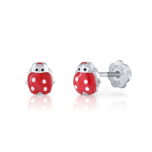 ΑΣΗΜΕΝΙΑ ΠΑΙΔΙΚΑ ΣΚΟΥΛΑΡΙΚΙΑ (925) ΚΑΡΦΩΤΑ LADY BUGS ΜΕ ΣΜΑΛΤΟ