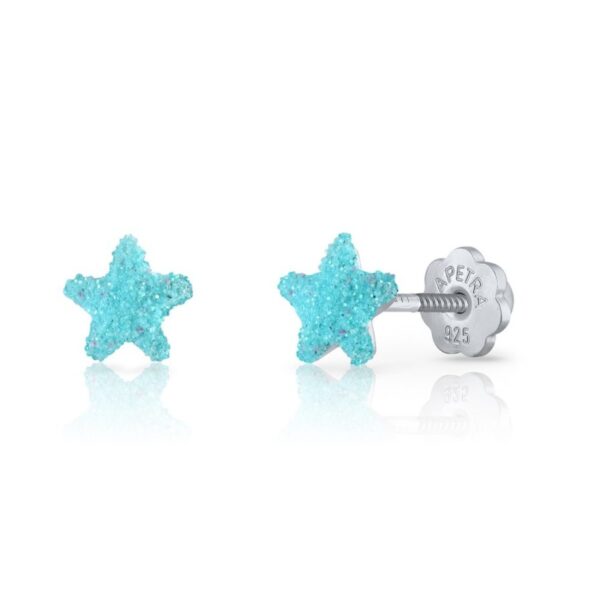 ΑΣΗΜΕΝΙΑ ΠΑΙΔΙΚΑ ΣΚΟΥΛΑΡΙΚΙΑ (925) ΚΑΡΦΩΤΑ GLITTER STARS ΜΕ ΣΜΑΛΤΟ