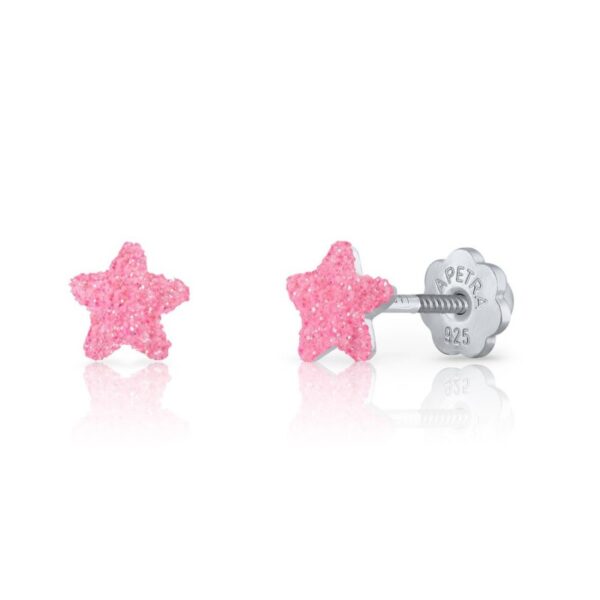 ΑΣΗΜΕΝΙΑ ΠΑΙΔΙΚΑ ΣΚΟΥΛΑΡΙΚΙΑ (925) ΚΑΡΦΩΤΑ GLITTER STARS ΜΕ ΣΜΑΛΤΟ